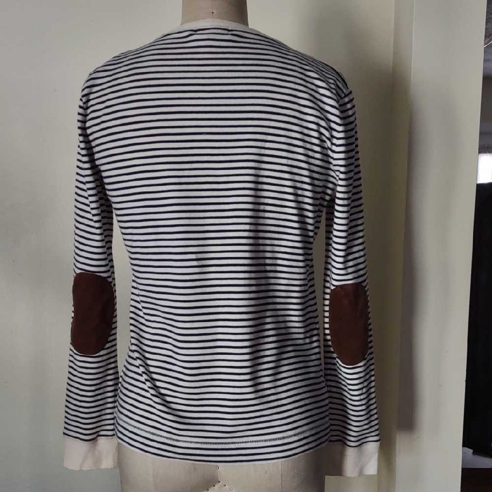 Lauren Ralph Lauren Navy and White Striped Long Sleeve Top - Picture 4 of 7